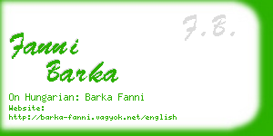 fanni barka business card